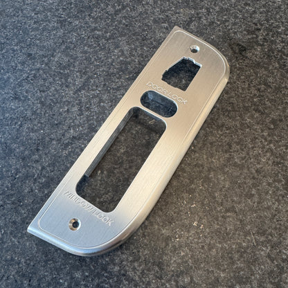 Billet aluminum window switch bezel for OBS Ford 4 door trucks. Brushed finish. Protective coating. Option: with Mirror Control