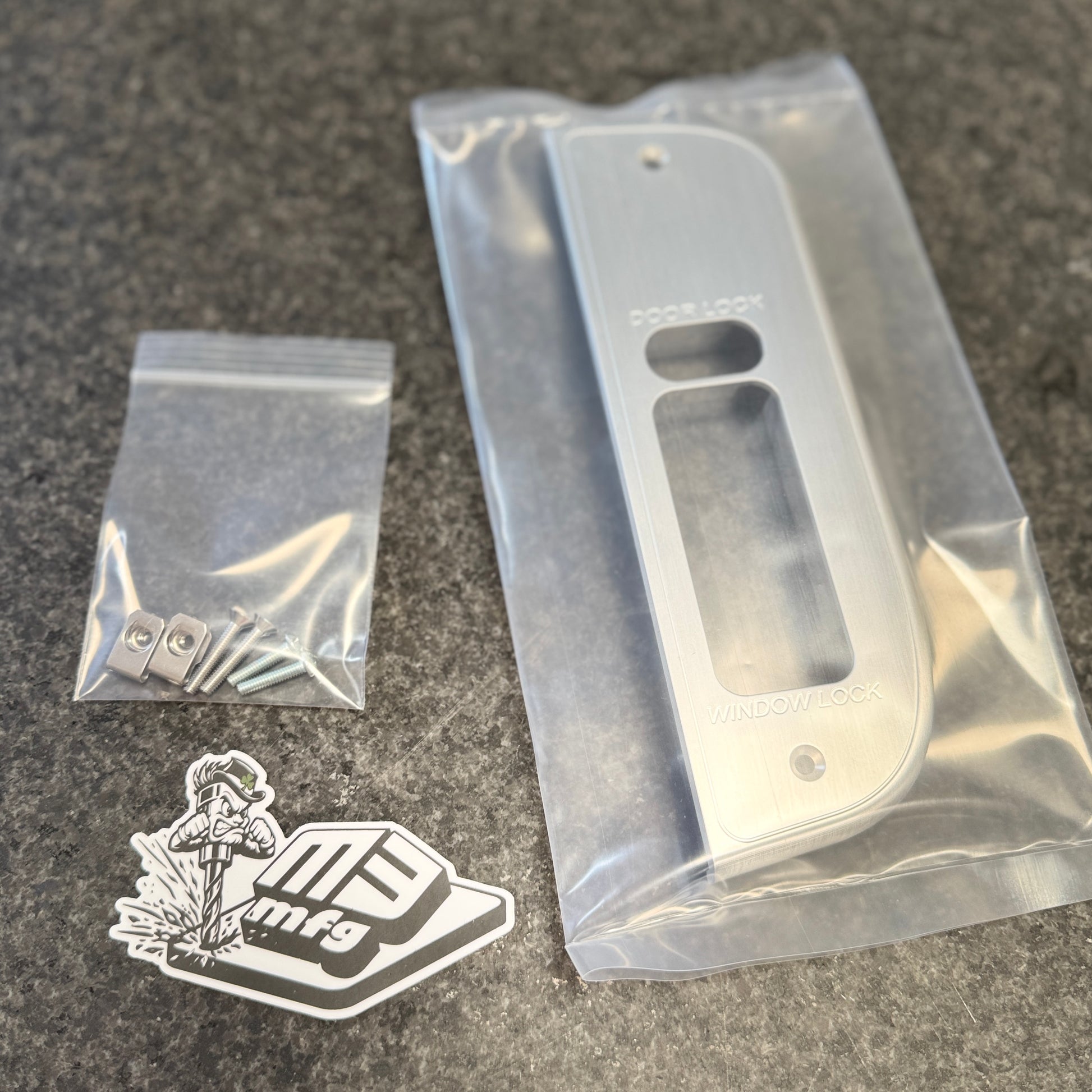 Billet Aluminum Window Control Bezel for OBS Ford 4 door trucks. Option: No mirror control. Includes installation hardware & a M3 mfg sticker