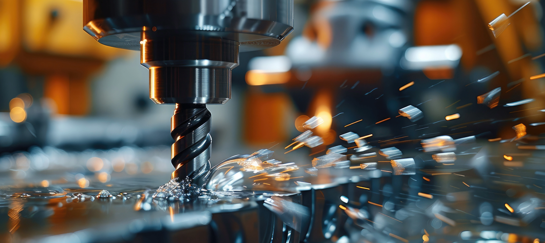 CNC mill cutting metal